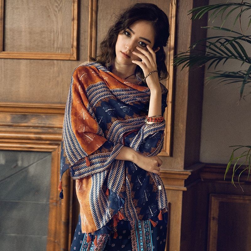 Sylviana723 Aghnia Shawl/ Scarf Syal Selendang Etnik Pahmina Bohemian Gypsy