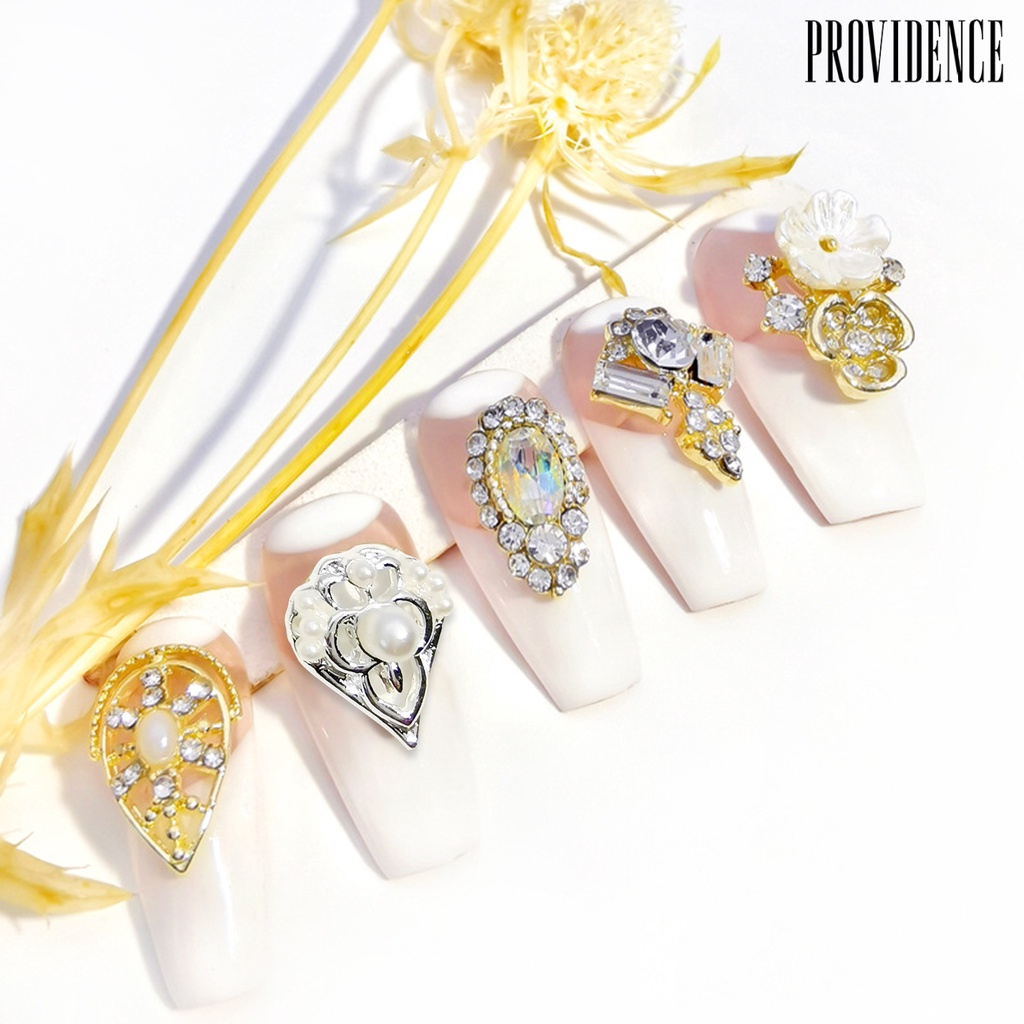 Providence 10pcs / Kantong Berlian Imitasi Bahan Alloy Untuk Dekorasi Nail Art Diy