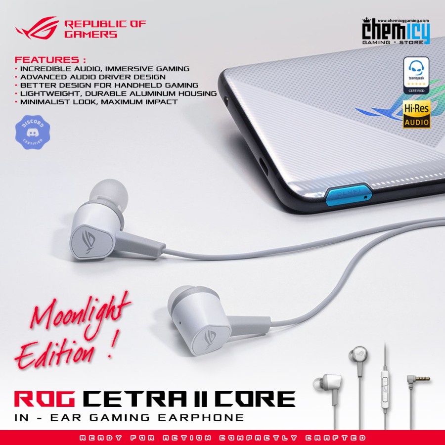 Asus ROG Cetra II Core Moonlight In-ear Gaming Earphone