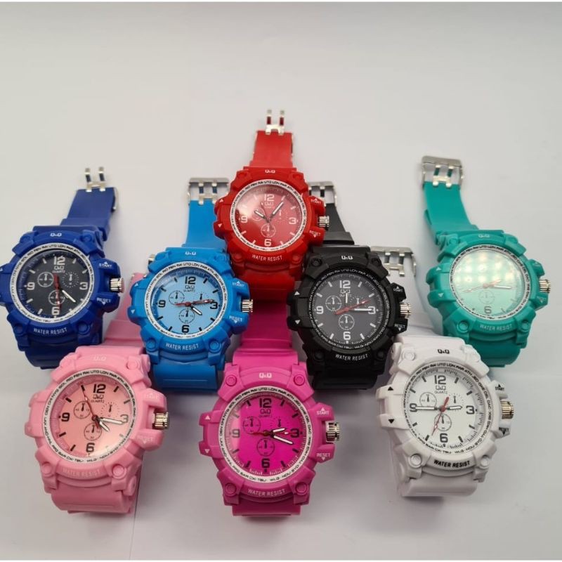 Jam tangan sport wanita qq strap rubber