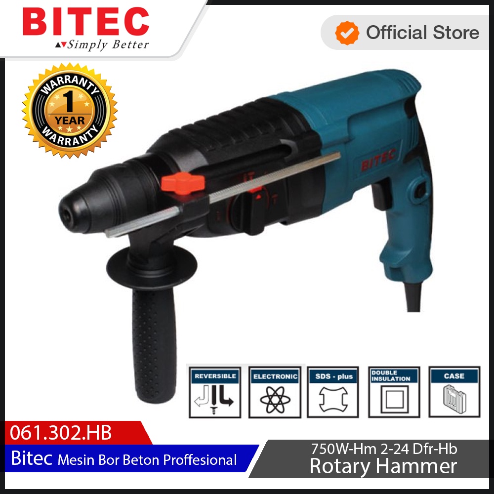 BITEC - MESIN BOR BETON PROFFESIONAL / ROTARY HAMMER - HM 2-24 DRE-HB - GARANSI RESMI 1 TAHUN