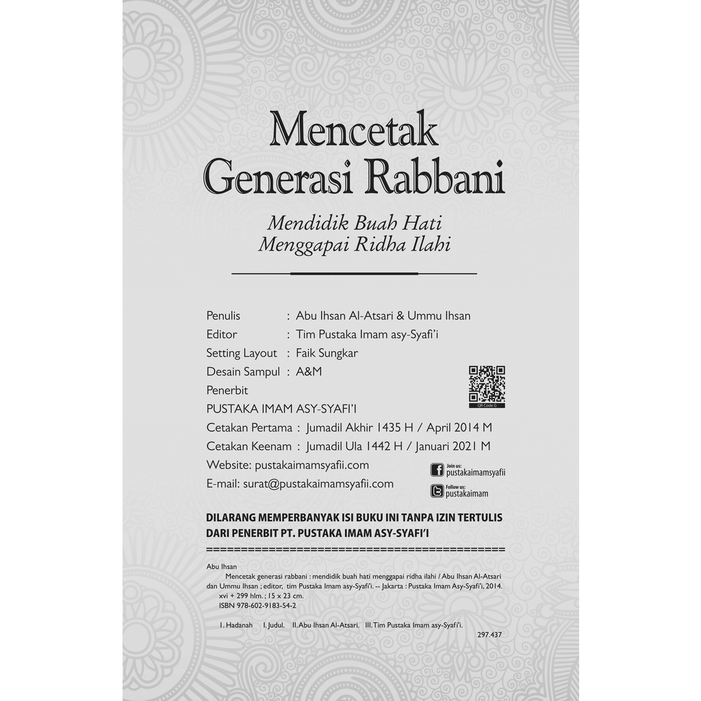 Mencetak Generasi Rabbani Original - Mendidik Buah Hati Menggapai Ridha Nabi - Pustaka Imam Asy Syafii Hardcover-1