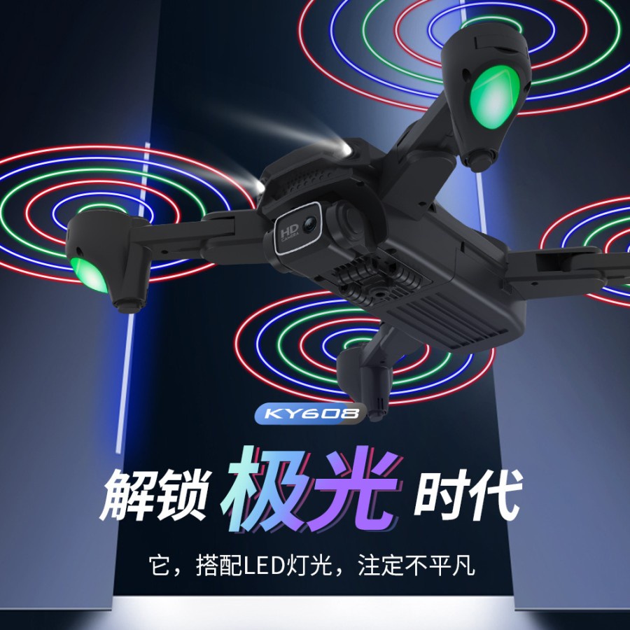 rc drone KY608 LED propeller camera wifi 4K optical flow altitude hold