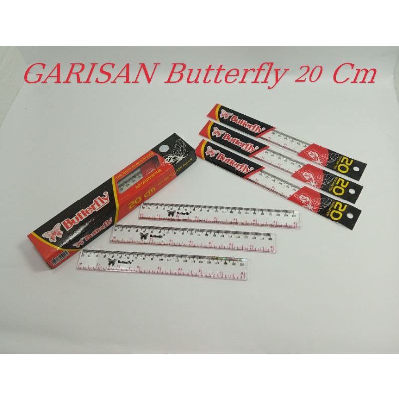 

PENGGARIS / GARISAN PLASTIK Butterfly 20 Cm