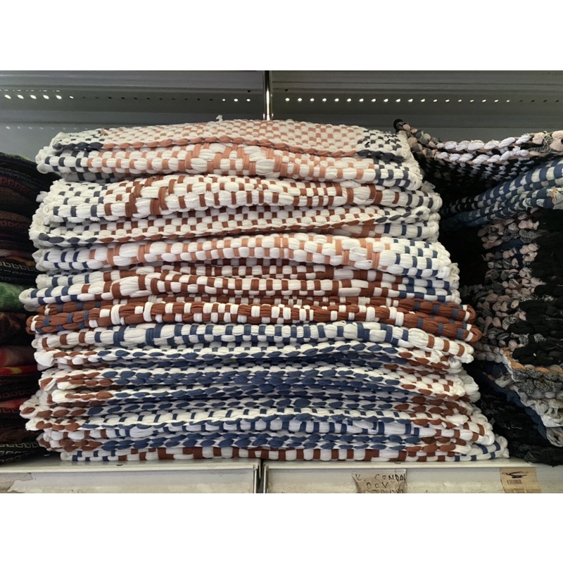 Keset Kaki Anyaman JUMBO 74x50cm Kosetan Rumah Lap Kaki Katun Murah