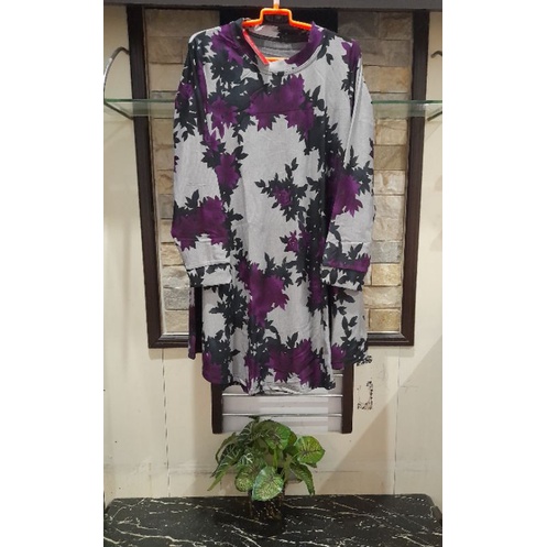 TUNIK LOS LD KECIL MOTIF BUNGA PERAK UNGU, CALVIN JEANS BY JESS & NAD