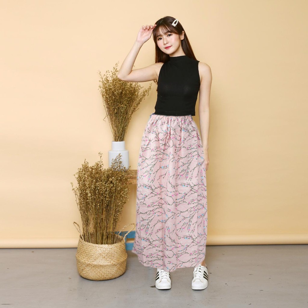 IZANY Rok Panjang Maxi Skirt-SAKURA TREE PINK