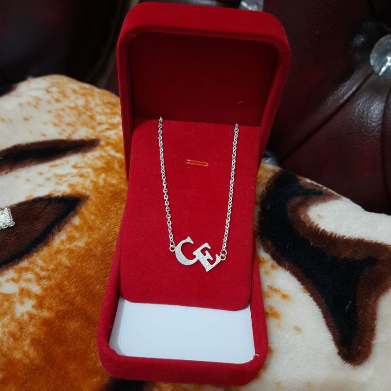 (COD) KALUNG INISIAL 2 HURUF PERAK ASLI