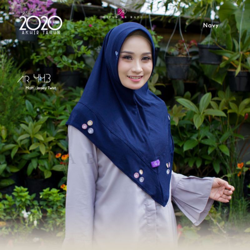 TERLARIS ✅ AR 443 hijab ar rafi original hijab instan bergo arrafi | INAYAHHIJAB-Navy