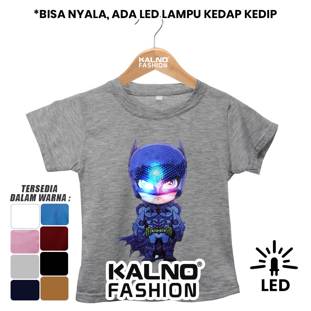 Baju anak karakter BTMAN  BT441 LED manik mani umur 1 - 7 tahun Random ada Ukuran S M L XL Bahan Katun polyester