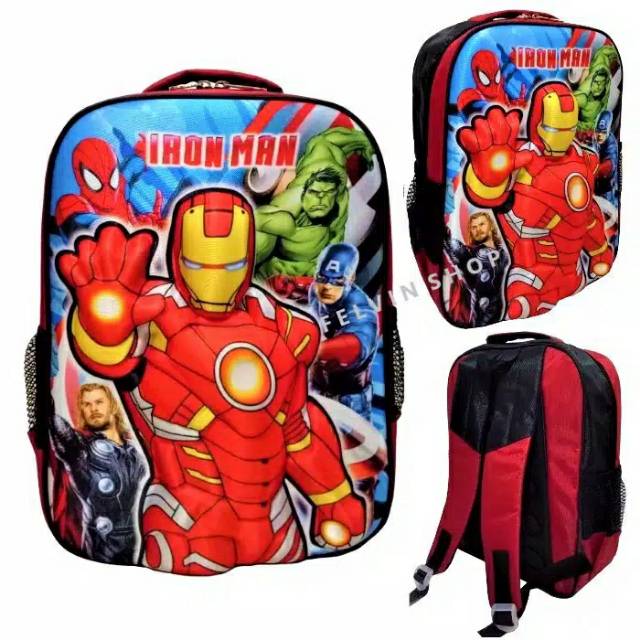 tas ransel anak laki laki kepala robot / tas anak permpuan / tas anak skolah timbul