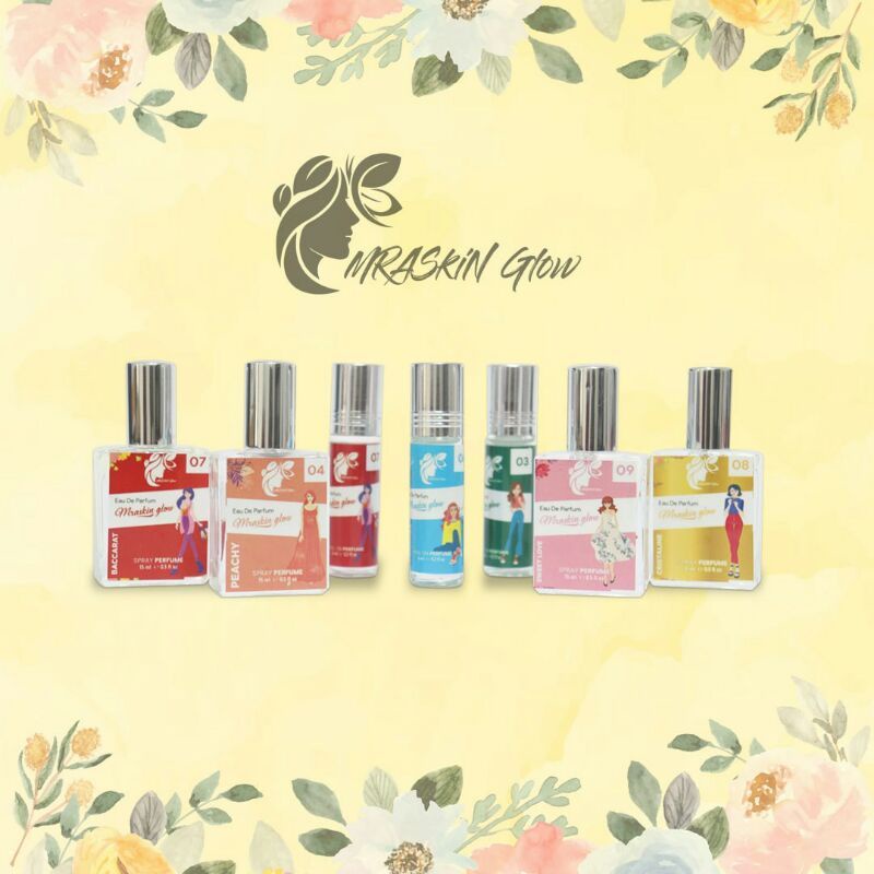 MRASkin Glow Parfum Roll On 6ml dan spray 15ml BPOM mra skin