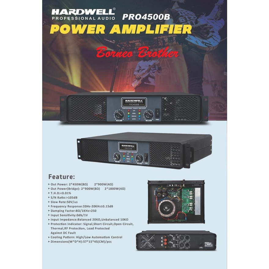 Power Amplifier Hardwell PRO 4500 PRO-4500 Original 2x450 Watt