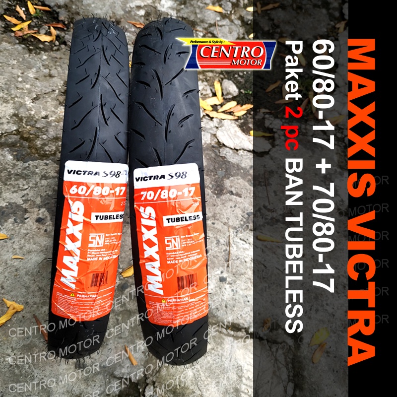 MAXXIS VICTRA BAN RACING SOFT COMPOUND.PAKET 2 BAN TUBELESS UKURAN 60/80-17+70/80-17