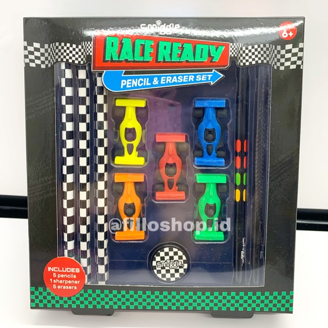 

Smiggle Race Pencil and Eraser Set Original