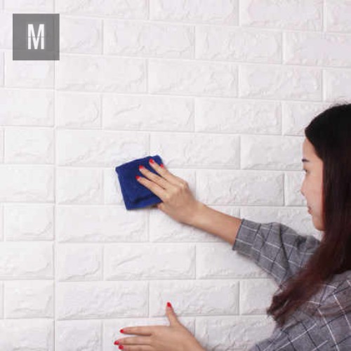 [BISA COD] Wallpaper Dinding Stiker Wallfoam 3D Sticker Dekorasi Kamar Rumah Murah Motif Bata-1