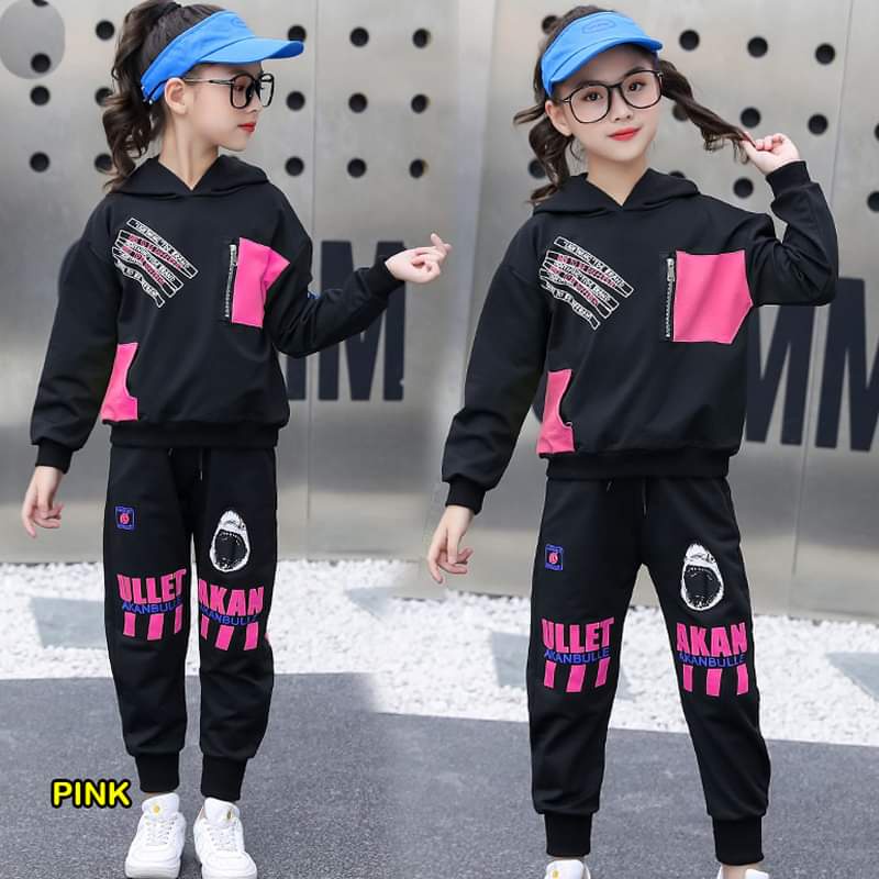 Setelan Anak Perempuan Hoodie Sporty