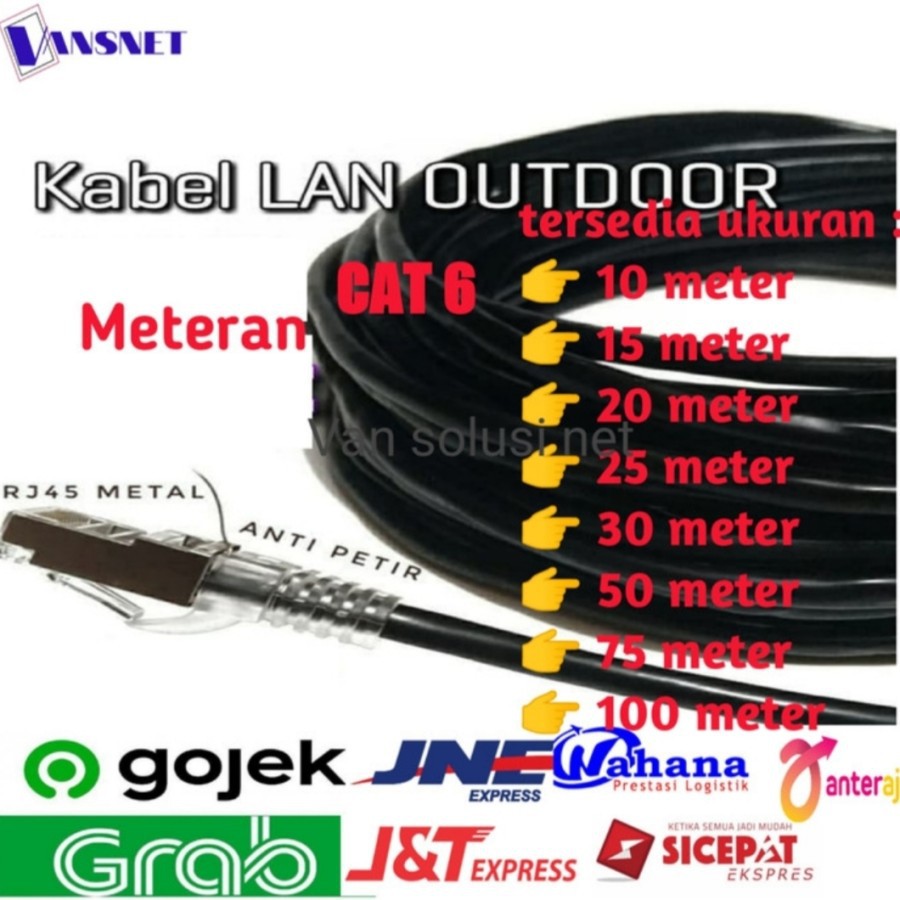 Kabel LAN FTP outdoor Cat 6 30Meter siap pakai /Kabel FTP Cat6 outdoor
