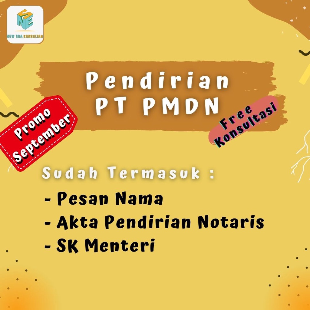 

PROMO SEPTEMBER PENDIRIAN PT PMDN BASIC