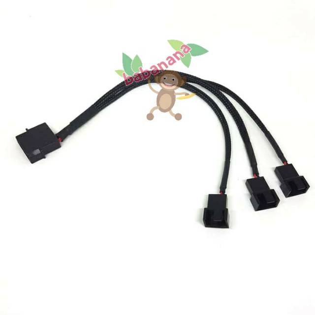 Kabel Konverter 1xMolex Female to 3x 4 Pin Female Fan Cable Converter