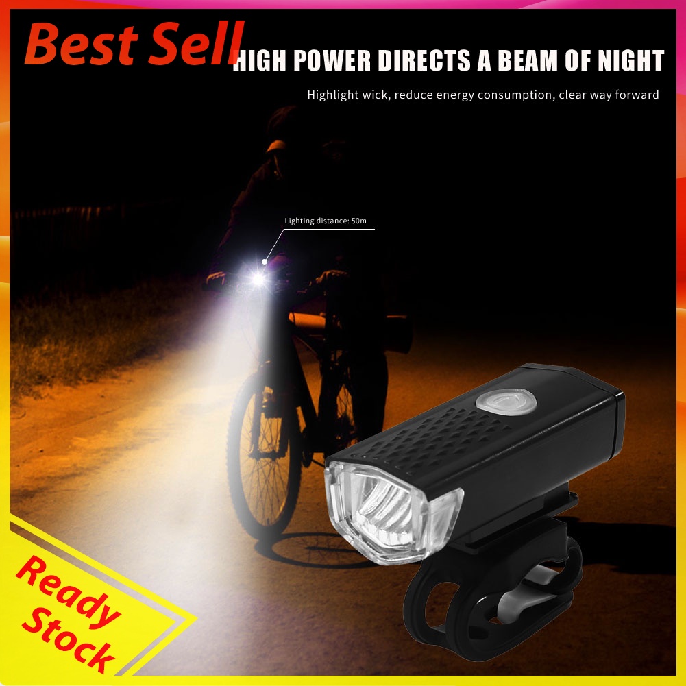 Bike LED USB Rechargeable Headlight Taillight Set Bicycle Front Back Light