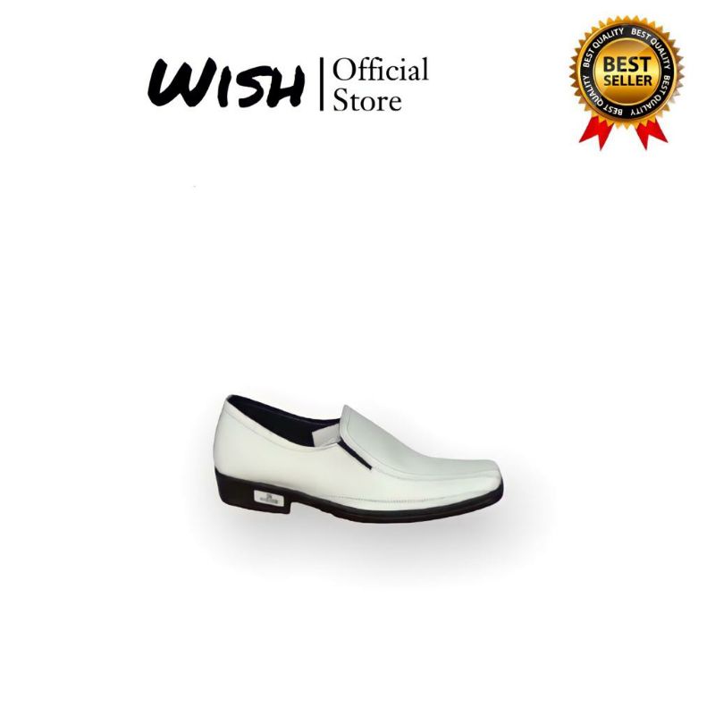 Sepatu pantofel pria putih kulit/sepatu kerja pria putih