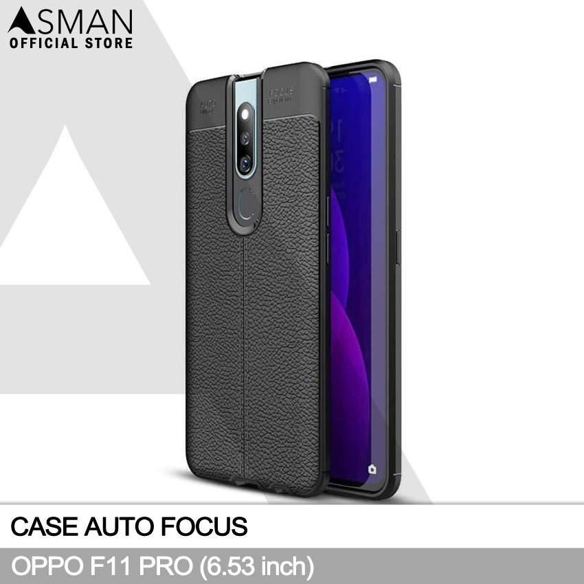 Auto Focus OPPO F11 Pro (6.53&quot;) | Soft Case Leather Premium - Hitam
