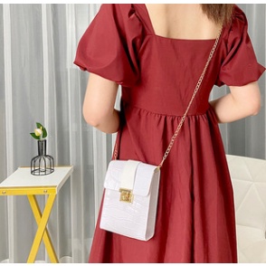 Stylish buaya-cetak tas selempang hp kecil wanita/IMPORT