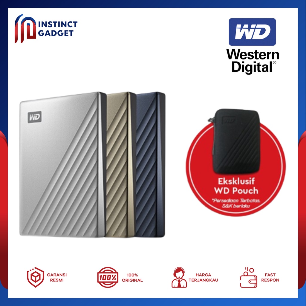 WD My Passport Ultra Type C 1TB - HD HDD Hardisk Eksternal External 2.5" - Garansi Resmi