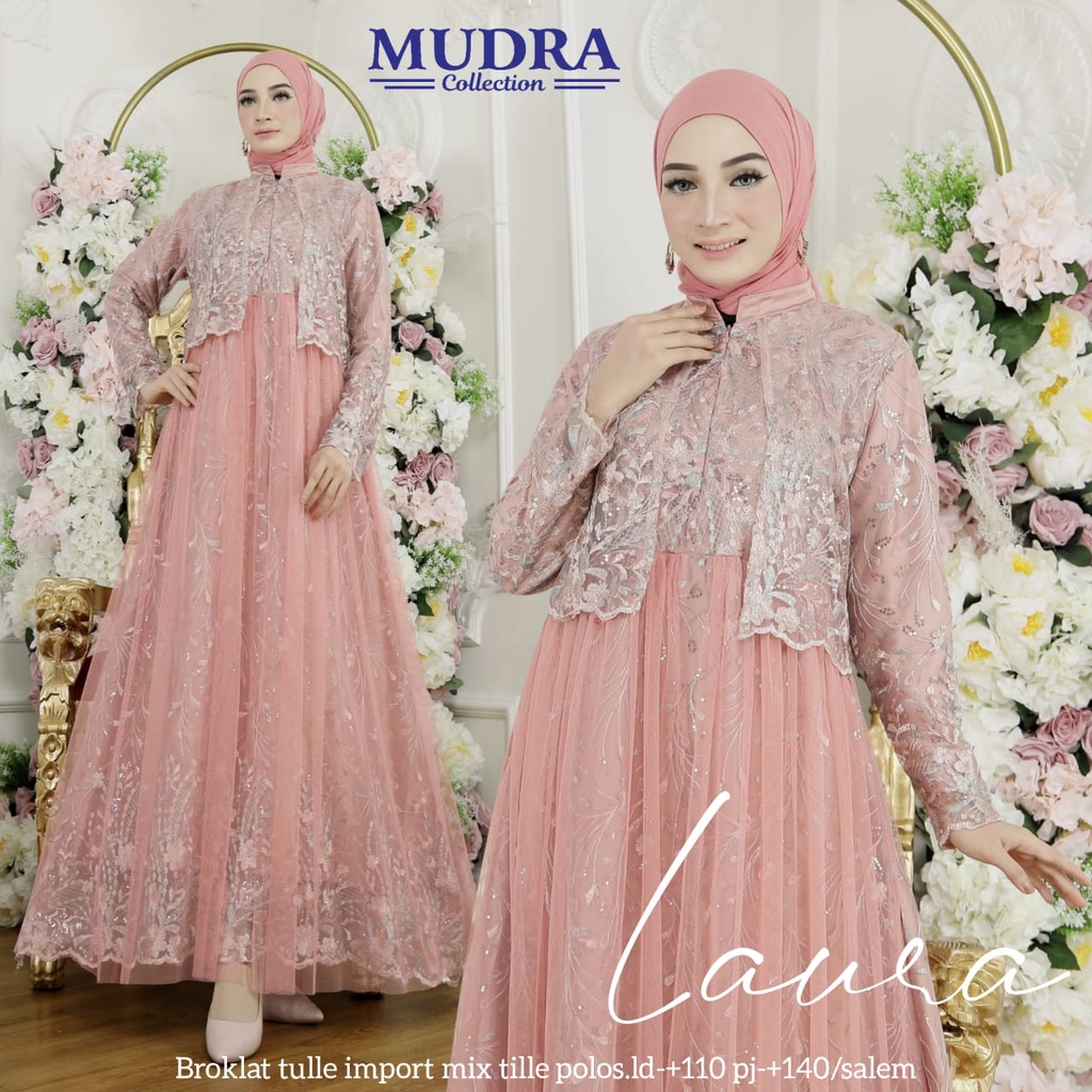 [NEW] LAURA GAMIS BRUKAT PESTA SYARI ORI BY MUDRA HIJAB