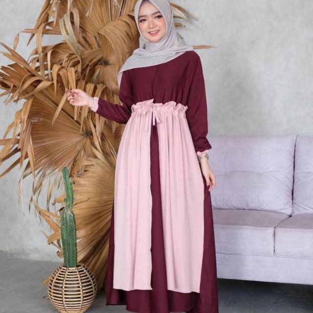 Gamis Aina fit XL moscrepe super murah