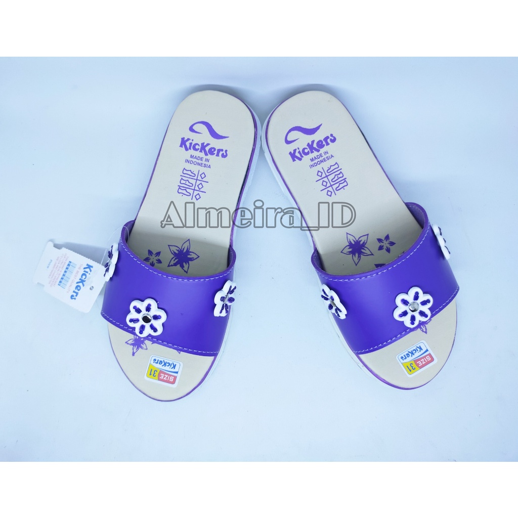 Sandal Anak Perempuan Kickers Selop Motif Bunga | Sandal Anak Casual | Sandal Slide Anak