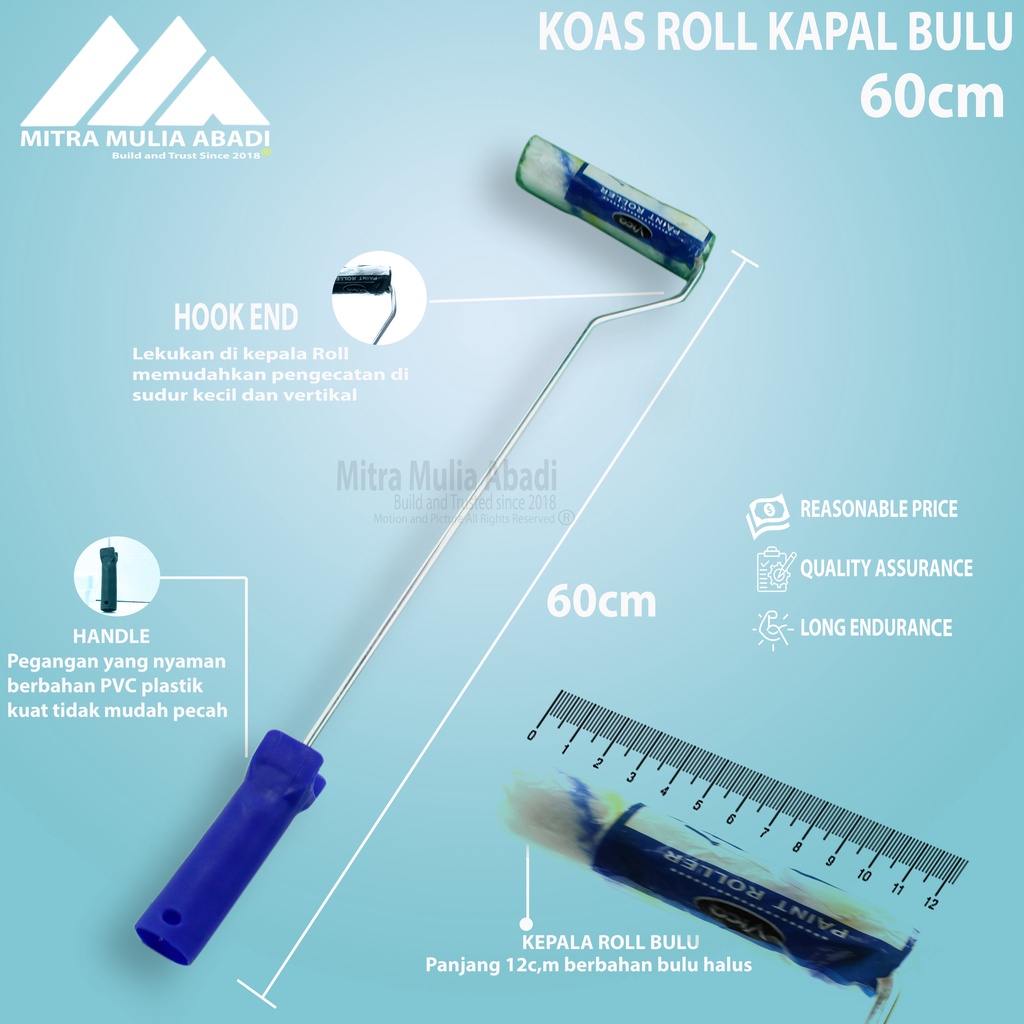 Kuas / Koas Roll 4 &quot; 10 cm Cat Kapal Tembok Minyak Kayu 60cm