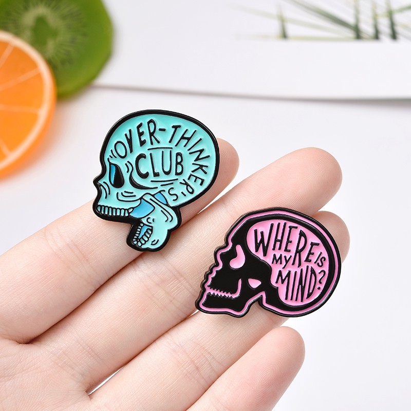 Bros Pin Enamel Bentuk Tengkorak Anatomi Kecemasan Untuk Hadiah Teman