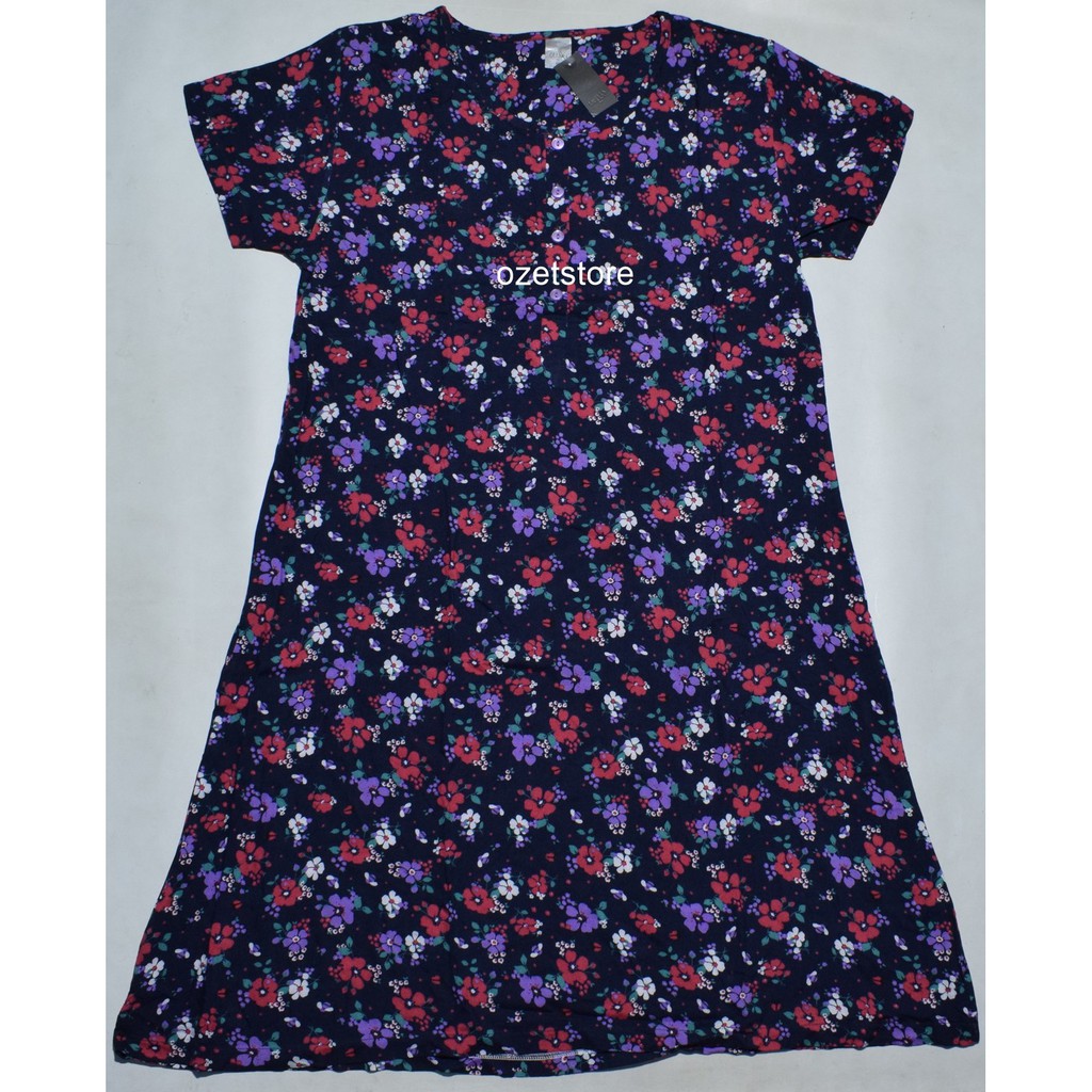 Daster Wanita Lengan Pendek Navy Motif St.Yves CC33 ORIGINAL