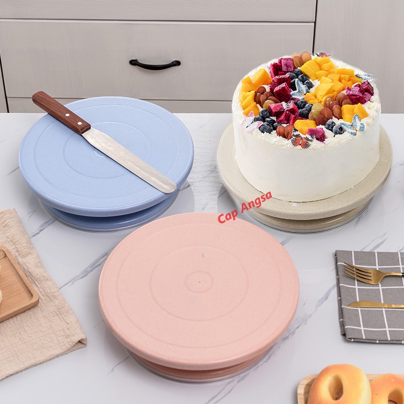 CAKE TURNTABLE MEJA PUTAR TURN TABLE ROTARY TRAY DISPLAY DEKORASI KUE TART MOUSSE CAKE PIRING PUTAR HIAS DISPLAY