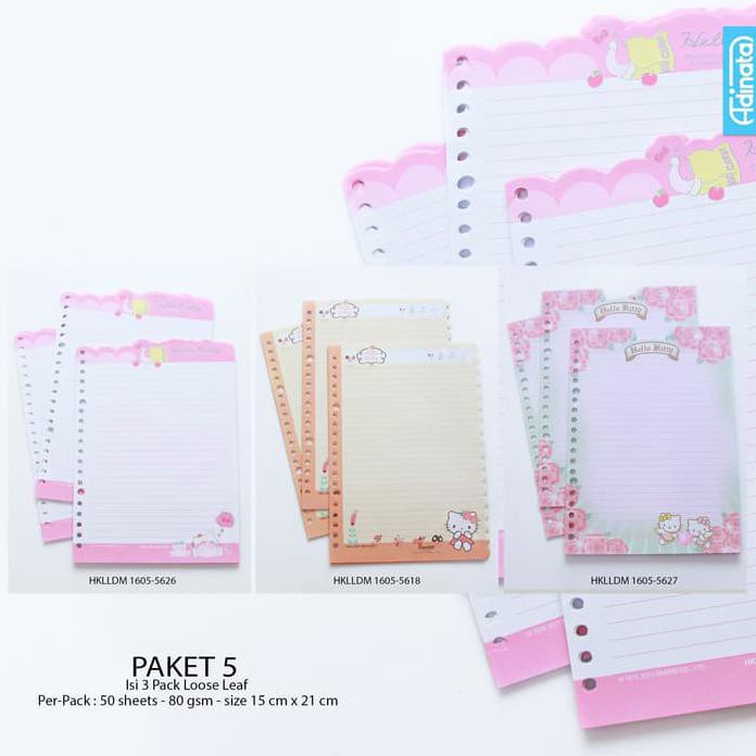 

JUAL PAKET B HELLO KITTY LOOSE LEAF M ADINATA (ISI 3 PACK) / KERTAS FILE TERPOPULER