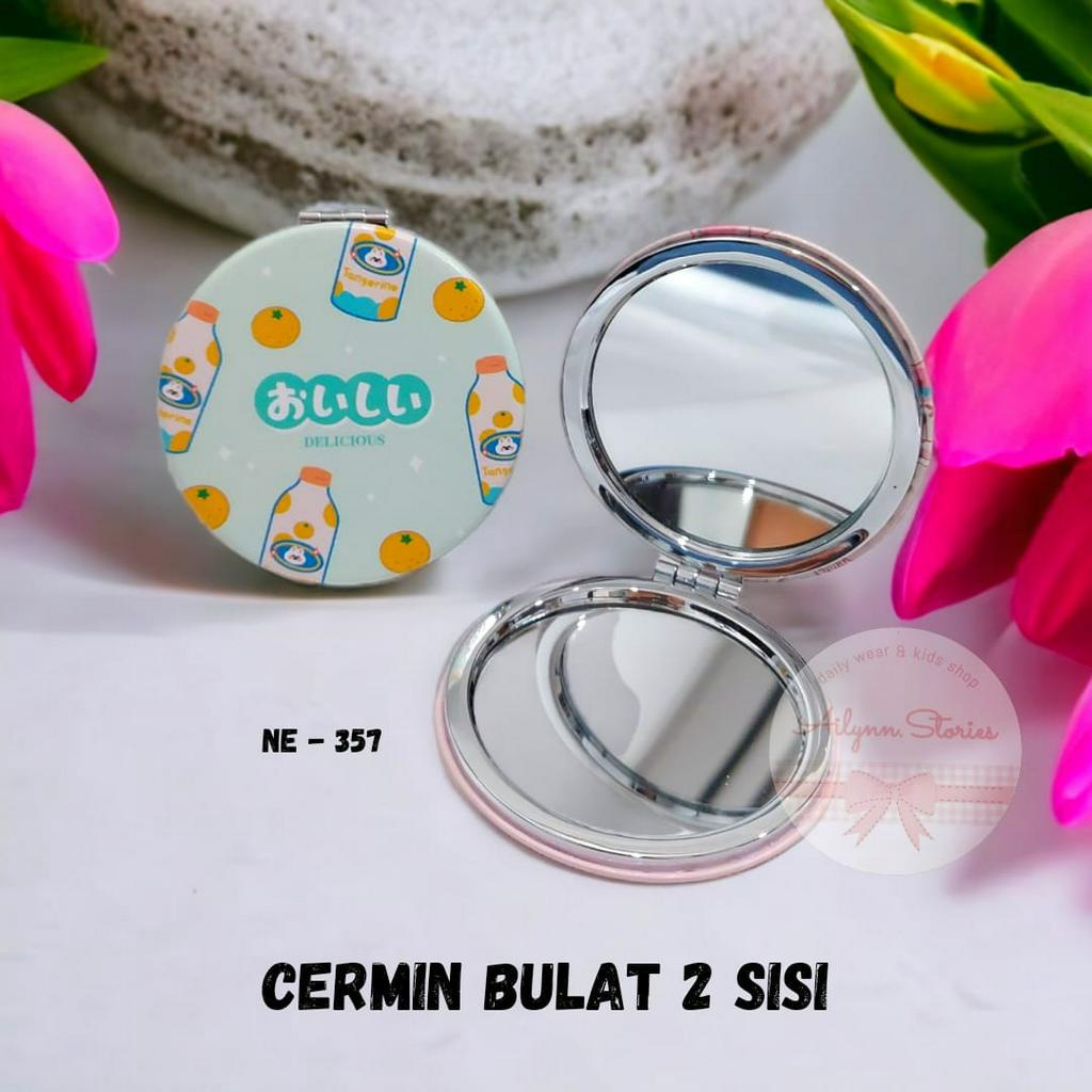 Cermin Bulat / kotak 2sisi / Kaca Cermin Make Up Mini / Traveling