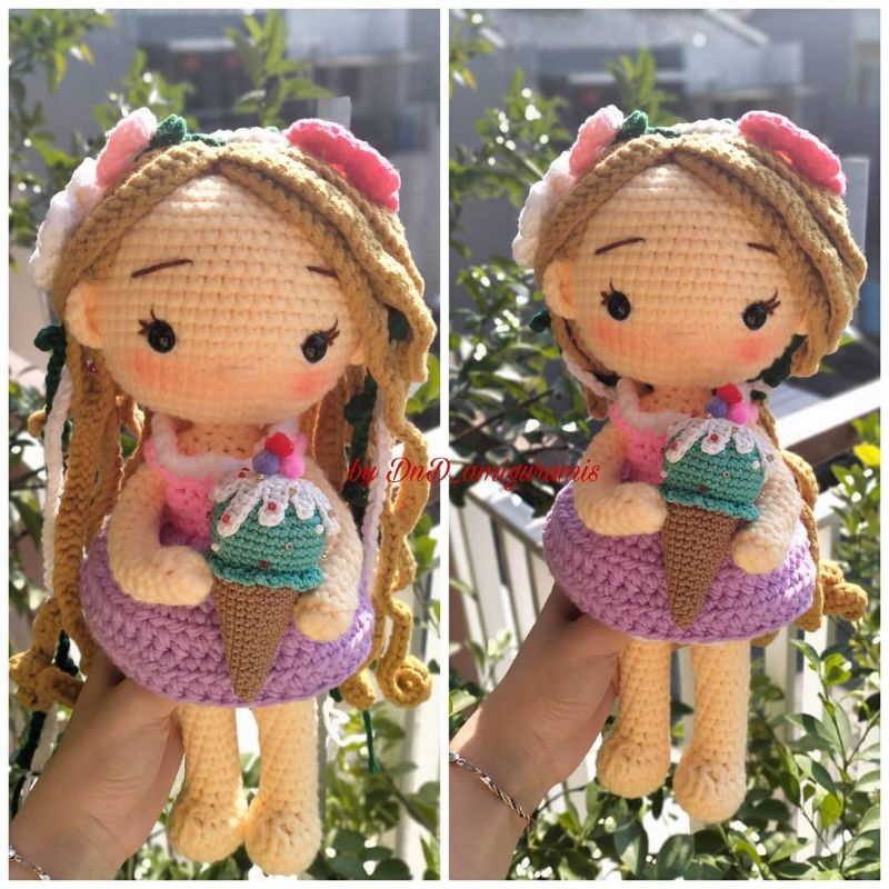 boneka rajut rapunzel big size