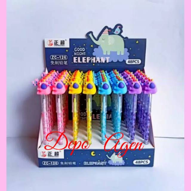 

12pcs Pensil Bensia Karakter Elephant
