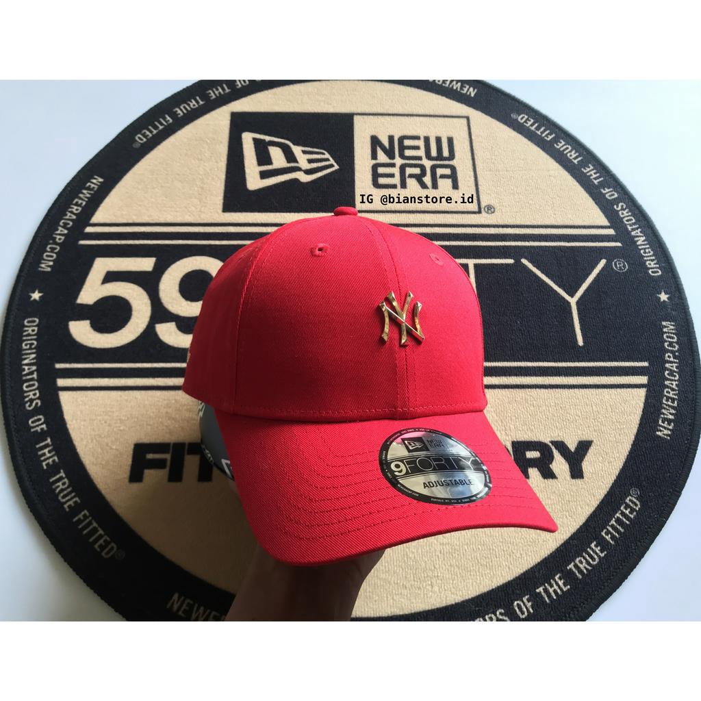 Topi New Era 9Forty New York Yankees CNY Metal Badge Red/Gold Cap 100% Original Resmi