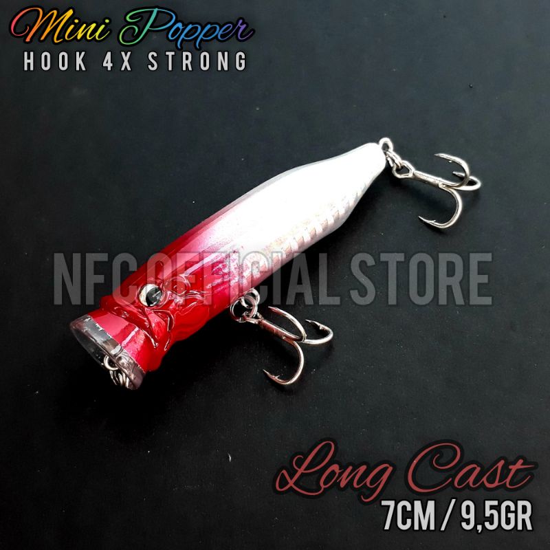 Mini Popper 7cm / 9,5gr Hook 4X Strong Long Cast dengan warna dan action KILLER