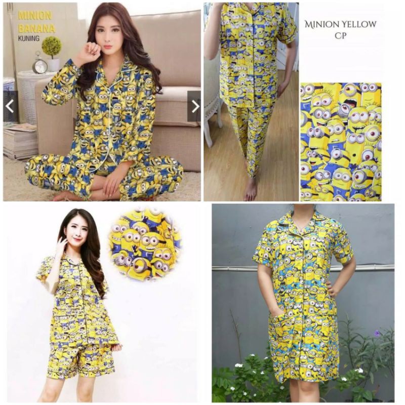 pjs.fashions BAJU TIDUR PIYAMA DEWASA MINION