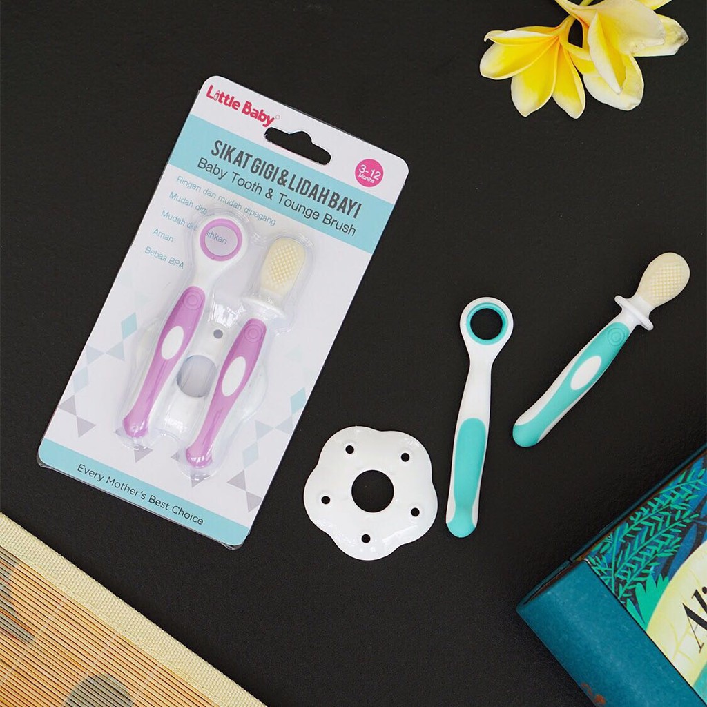 Little Baby Sikat Gigi dan Lidah Bayi toothbrush 2 in 1