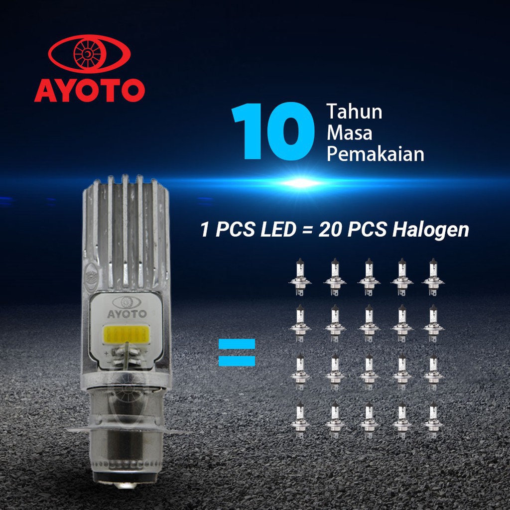 [ORIGINAL AYOTO ] Lampu Led Motor AYOTO M2A H6 (putih) Untuk Matic dan Bebek [ BERGARANSI 15BULAN ]-3