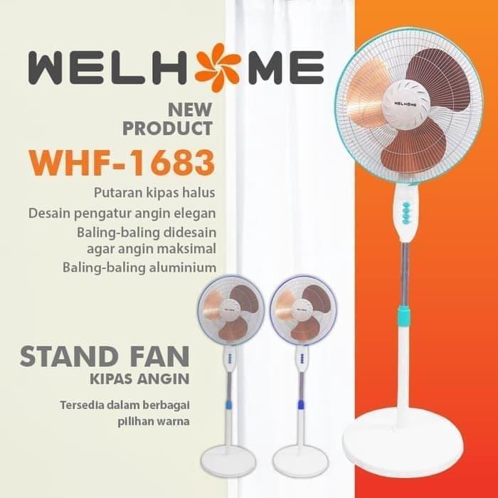 Kipas Angin berdiri welhome WH-1683 16 in stand fan WH1683 baling besi