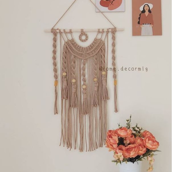 Macrame Minimalis - Macrame Wall Hanging Dekorasi dinding Ambalan Rainbow Makrame Hiasan Dinding gan