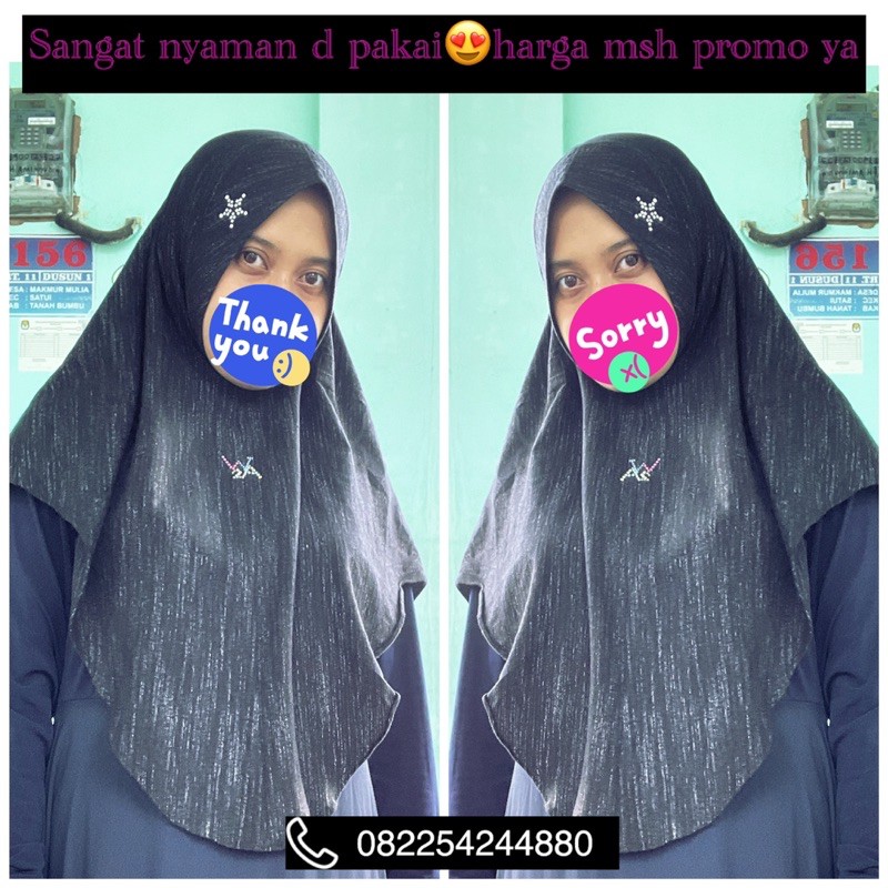 khimar mirip sisesa bahan kaos