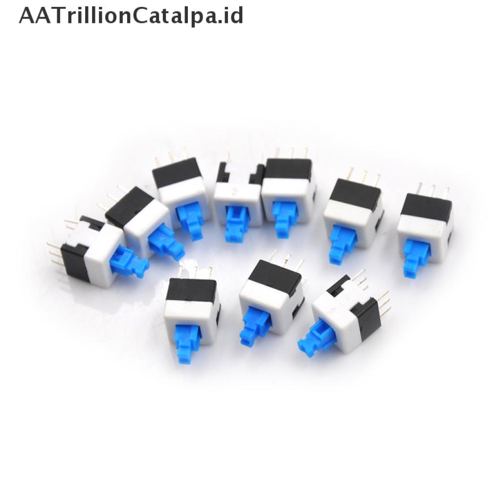 10 Pcs Tombol Saklar Kunci Otomatis Model Baris Ganda Ukuran 8x8mm 6 Pin