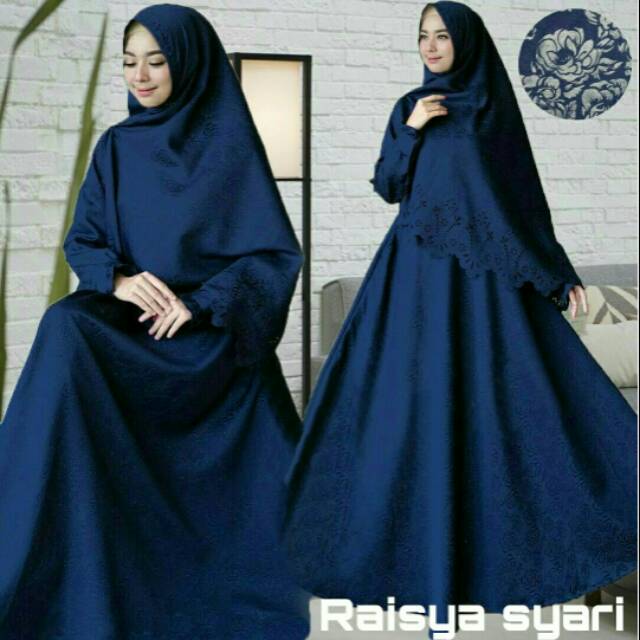 Gamis Syar'i 2in1 (Bergo) Embos Laser Jumbo